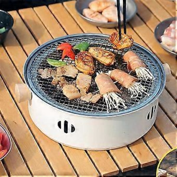 Ulkokäyttöön tarkoitettu retkeilygrilli BBQ-uuni Monitoiminen kotitaloushiiligrilli pyöreällä tarttumattomalla grillillä