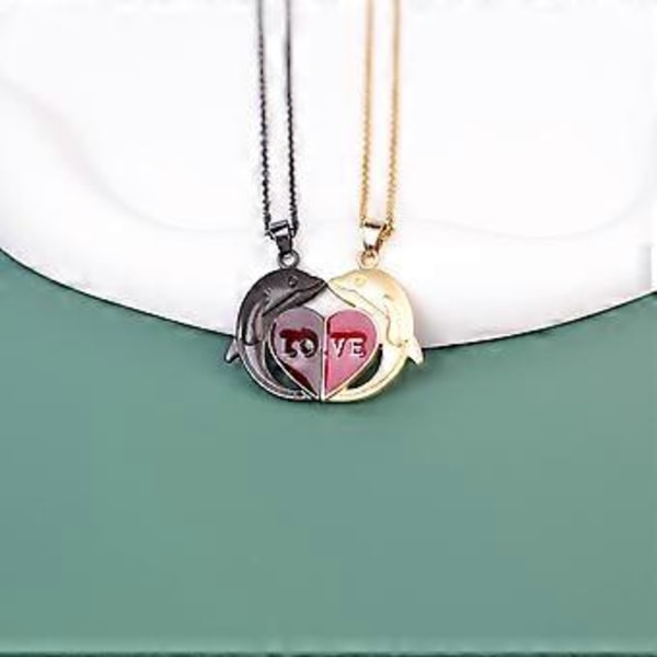 Halsband för kärlekspar Magnetisk attraktion Legering Hängsmycke Halsband Alla hjärtans dag Tillbehör