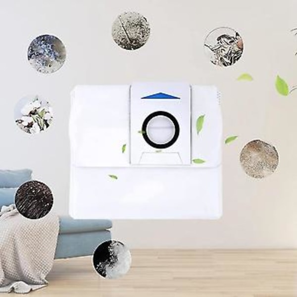 6 stk. støvposer til Deebot X1 Omni Auto-empy station, 3L kapacitet erstatningspose til Ecovas Omni X1/x