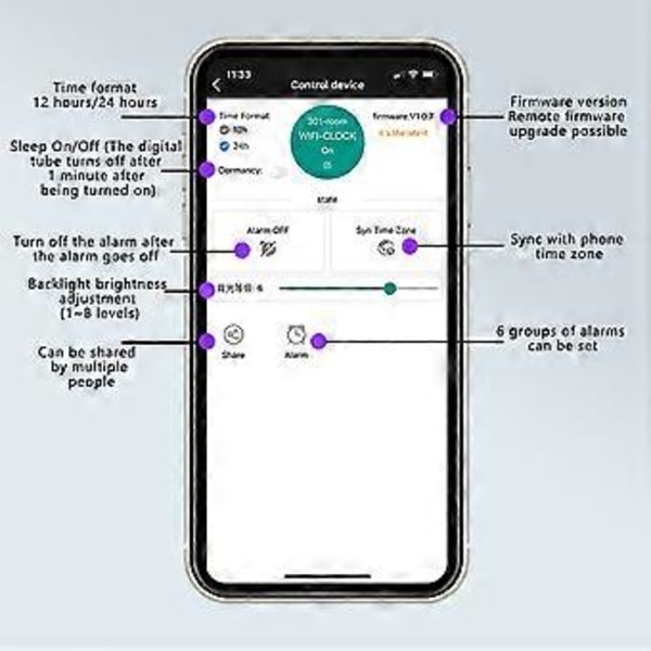 Wifi Tidtjeneste Ur Modul Automatisk Ur DIY Digitalt Elektronisk Ur Trådløst Netværk Tidtjeneste Blå