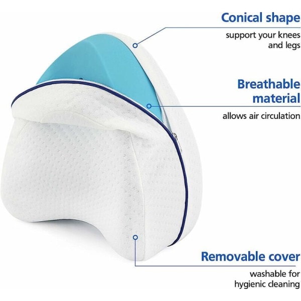 Side Sleeper Puter, Ortopedisk Støtte, Knepute, Benpute, Langsom Tilbakefjærende Memory Foam, for Gravide Kvinner.