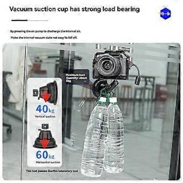 Action Camera Mount Bil Sugekopp Kamerafeste 360 Roterbar Vindusvisker Sugekopp for Pocket 3//