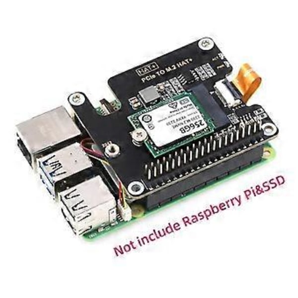 5 PCIe - M.2 HAT NVME -nopean laajennuskortti 16P-kaapelilla ja GPIO-otsikkotuki aktiivisella jäähdyttimellä