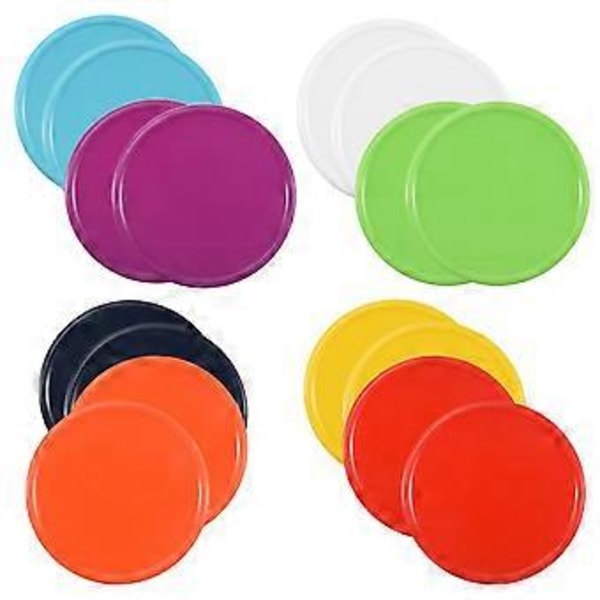 16 Pakning Plastkrukkelokk - Fargede Krukkelokk 100% Kompatible for Ball Kerr Wide Jars (Bred Munn)