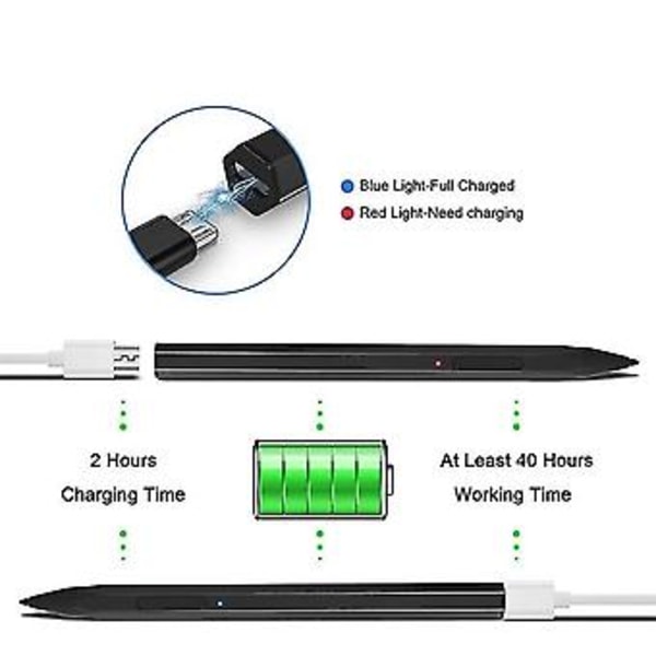 Stylus Penn med 3 stk. Nib-tupper - svart