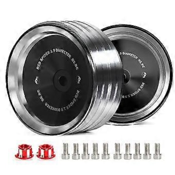 4 kpl/setti 1,9 tuuman metallinen retropeili pyörän napa SCX10 -4 RC-auton modifikaatiotarvikkeille universaali musta A