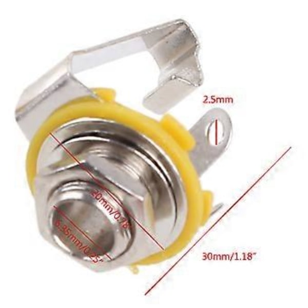 10 st 6,35 mm (1/4 tum) Hona Stereo Uttag Panelmonterade Jack, Patchkablar Mikrofonkontakt Adapter