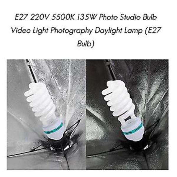 E27 5500k 135w Valokuvausstudiolamppu Videokuvaus Päivänvalolamppu (e27 polttimo)