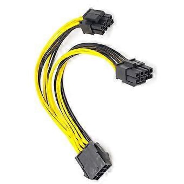 CPU 8-nastainen naaras - Dual PCIe 2X 8-nastainen (4&4) uros virtalähdeadapterin jakokaapeli emolevyn virtalähteelle
