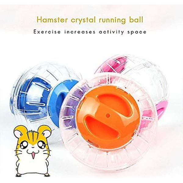 12cm treningsball for hamstere og mus, liten aktivitetsleke for gnagere, treningsball for dverghamster, 3 farger å velge mellom (oransje)