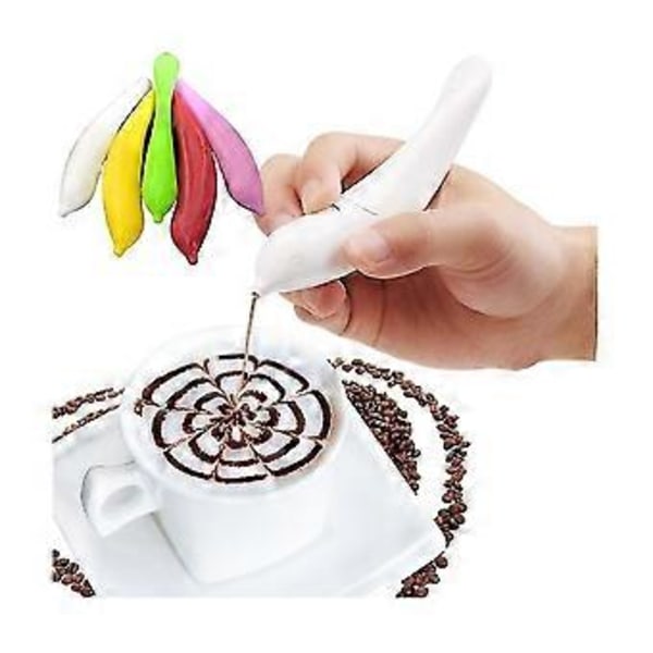 2 kpl Sähköinen Latte Art -kynä kahville Kakku Maustekynä Kakun koristelukynä Kahvin kaiverruskynä