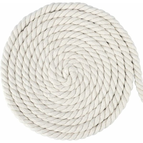 White Macramé rope 12mm - 10M, Macramé thread for DIY, Bohemian wall decoration