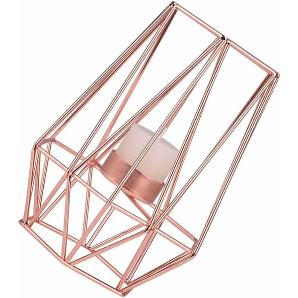 Metall Ljusstakar Geometriska Ljusstakar Ljuslykta Hembordsdekoration (Rose Gold Storlek)