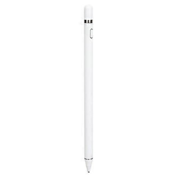Universal Stylus Pen Magnetisk Pen Hætte Åben og Brug 95mAh Micro USB Touch Screen Penne til Smartphone Tablet Computer Hvid