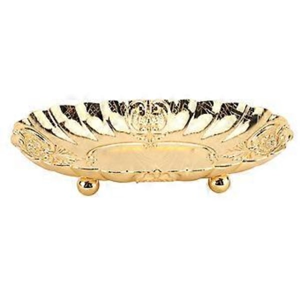 Liten Oval Metallbricka: Elegant Serveringsfat för Frukt, Snacks & Bakverk för Buffévisning