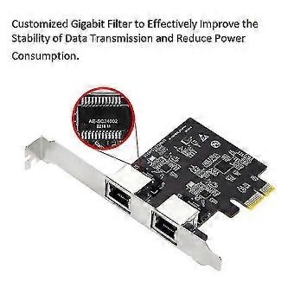 Pcie Gigabit Ethernet Controller Kort Rtl8111h Chips Server Netværk 2 Rj45 Port Lan Adapter Zcard 1