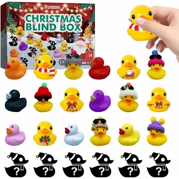 Gummiand Adventkalender 2023, Jule Gummiænder Adventkalender, Mini Jule Gummiænder Adventkalender Til Børn, Jule Pa