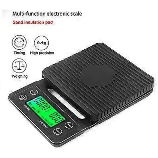3 kg/0,1 g LCD Elektronisk Vægt Mad Kaffe Balance Målevægt Bærbar Digital Bagevægt Køkkentilbehør Værktøj