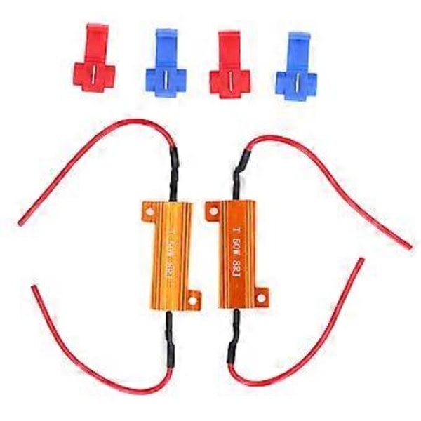 2 Set Lastmotstånd 50W 8Ohm Felfritt Tillbehör Ersättningskit för LED-ljus DRL