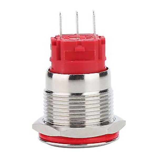 Painonappikytkin DC9-30V 19mm 1NO 1NC Ruostumattomasta teräksestä valmistettu kuori Itselukittuva, litteä pää, itselukittuva kytkin, kestävä metallinappi teollisuuteen ja