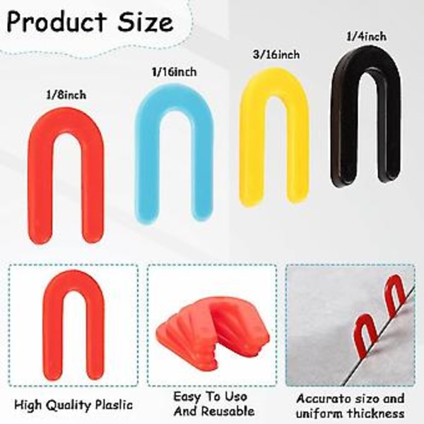 240 stk. Plastikshims Hestesko U-formede Fliseskiver Shims
