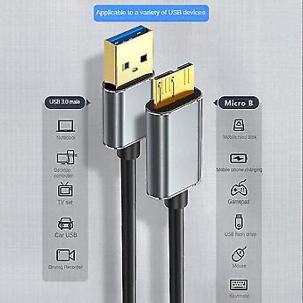 Extern USB-kabel -b Hdd-kabel -b Datakabel Ssd Sata-kabel för disk -b Usb3.0, 1m