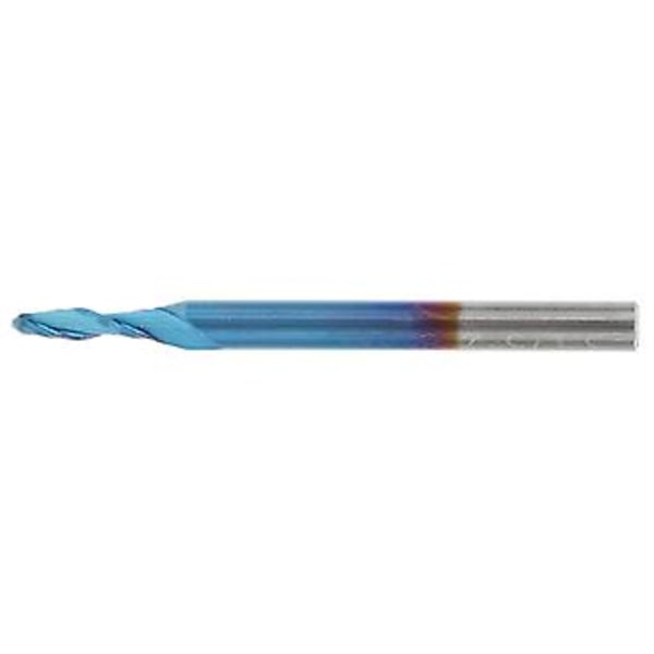 Spiralformad kulfräs blåpläterad 2-skärig universalborr 3,175 x 3,175 x 12 mm