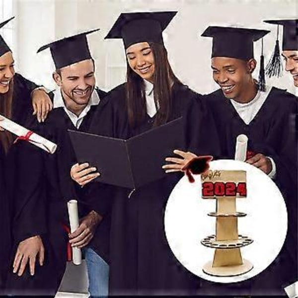 2 st 2024 Examenssäsong Presentförpackning Examensplånbok Pengahållare, Gul Hatt Blå Text
