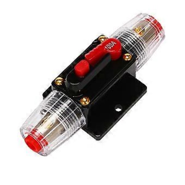 12V-24V Inline Automatisk Strømafbryder 100A Manuel Reset Kontakt Bil Audio Sikring