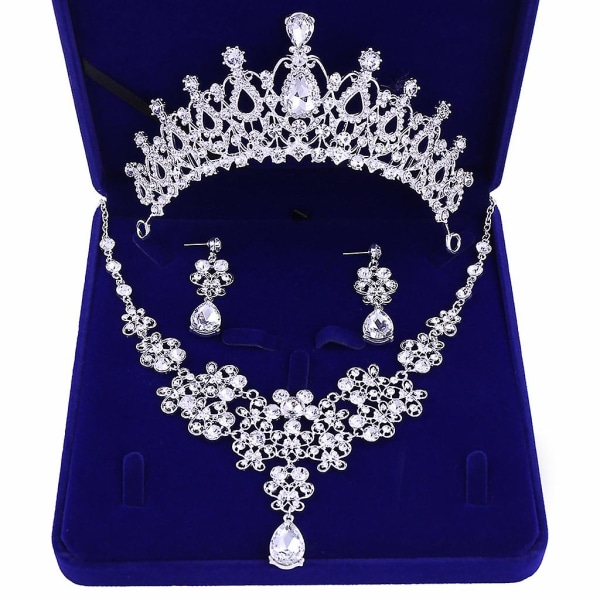 Brudtärna Bal Bröllop Kristallörhänge Strass Halsband För Kvinnor Födelsedag