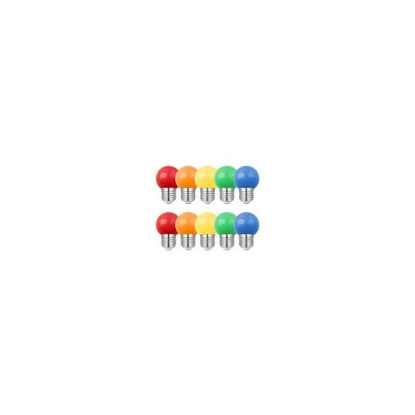10-pack 1W B22 LED-lampor, färgade bajonettlampor, G45 miniklotlampor, röd grön blå orange gul för bröllop, halloween, jul