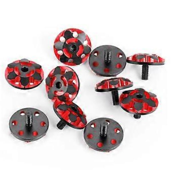2st Metall M3 Bakvinge Packning Fästskruvar för 1/8/1/10 RC Bil Uppgraderingsdelar Tillbehör Stil B Svart Röd