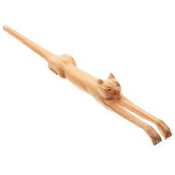 Ryggmassageapparat i trä, formad som en katt, spontan ryggskrapa