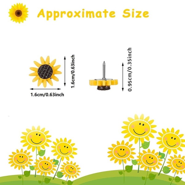 Solsikke trykknapper Solsikke trykknapper Blomster kork trykknapper Solsikke trykknapper for bilder veggkart (40 stk sett)