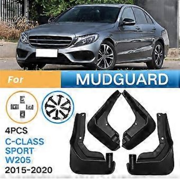 4 st Bil Stänkskydd Mud Flaps Stänkskydd för W205 Sport C-Klass 2015-2020 C180 C200 C300