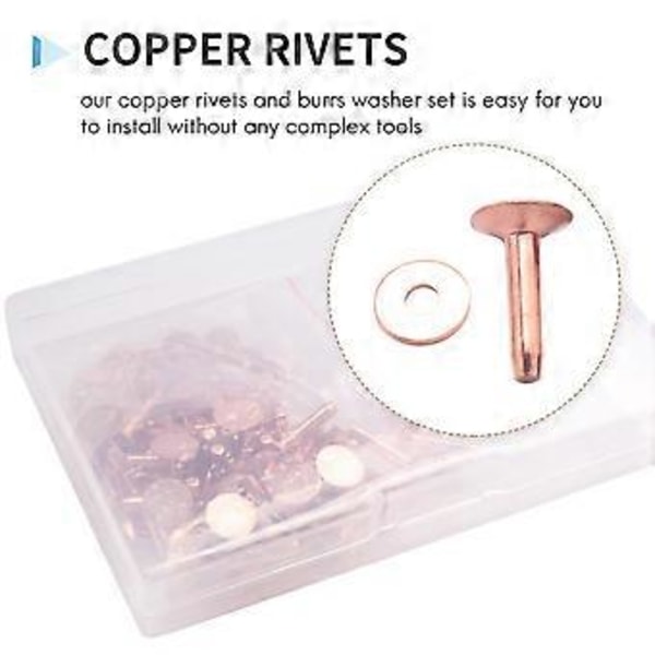 50 Set Kopparnitar och Brickor, Läderbälte Plånböcker, Kopparnitar i Läder, Läder DIY Hantverksmaterial (9/16 Tum)