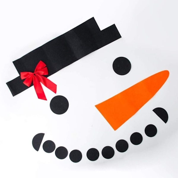 DIY Christmas snowman decoration sticker garage door ornament with ribbon for outdoor christmas decoration