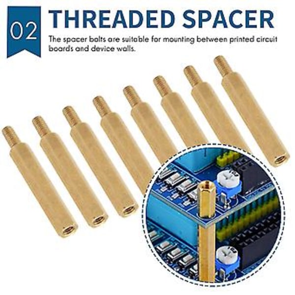 20 Stk. M3 X M3 Fe Gevind Pcb D-off Sp 30 Mm Længde
