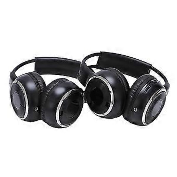 2 X Tupla Infrapuna Stereo Langattomat Kuulokkeet Ir Auto DVD Soitin Niskatuki Musta
