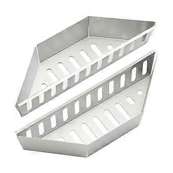 Kullkurv Rustfritt Stål Kullholder, Kullbeholder Konturformet Kullbrikett Grillkurver (2 Stykker)