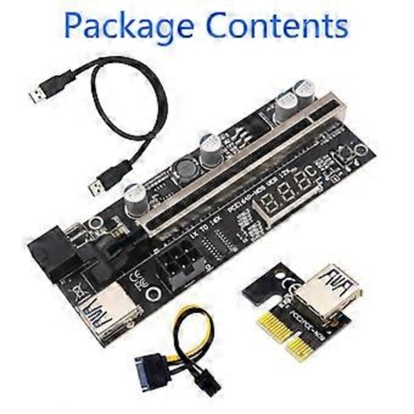 Forlenger for GPU Mining Temperatur Stiger Adapter Vedio Kort USB 3.0 Kabel 6PIN