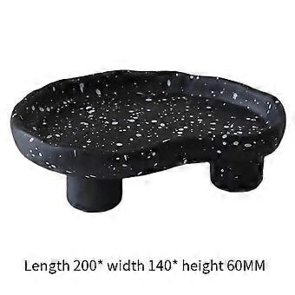Nordisk Resin Dots Uregelmessig Oppbevaringsbrett Kakefat Kosmetisk Holder Oppbevaringsorganisator Stue Hjem Dekor, Svart