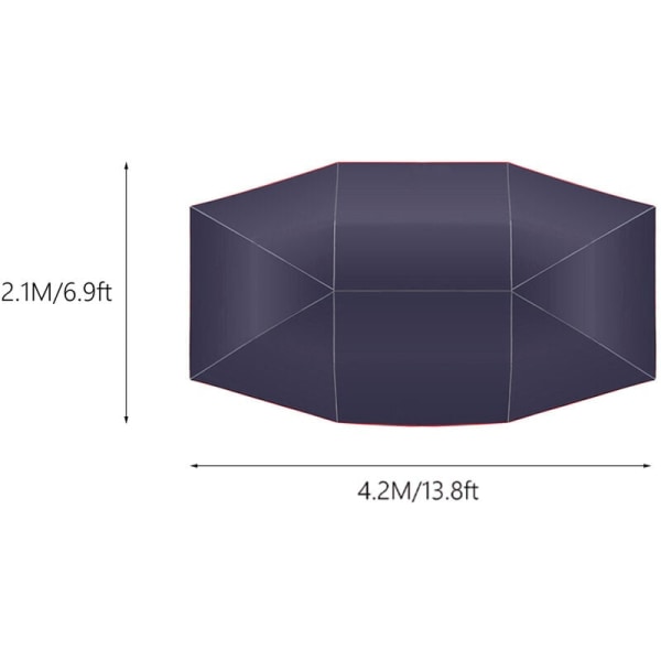 Universal Car Sol Protection Cover, UV-beskyttelse, Vanntett, 4,2 x 2,1 m Blå