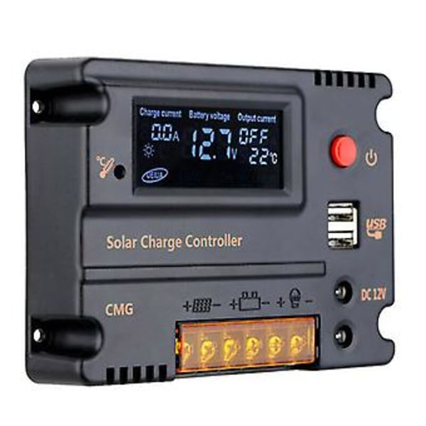 Solar Controller 20A MPPT 12V PV Solpanel Batterioplader Regulator LCD Display