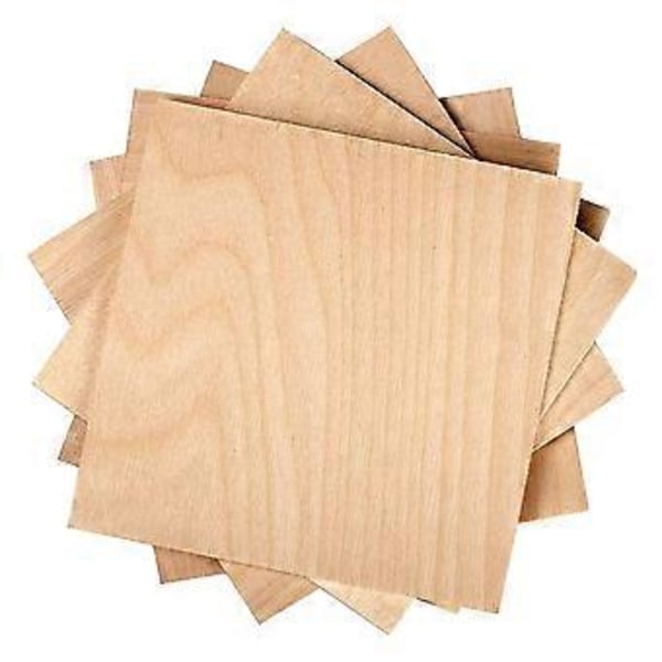 1/8X12X12 tuuman puulevypakkaus, 6 kpl, askarteluun, kouluprojekteihin ja tee-se-itse-projekteihin, piirtämiseen, maalaamiseen, puun kaivertamiseen