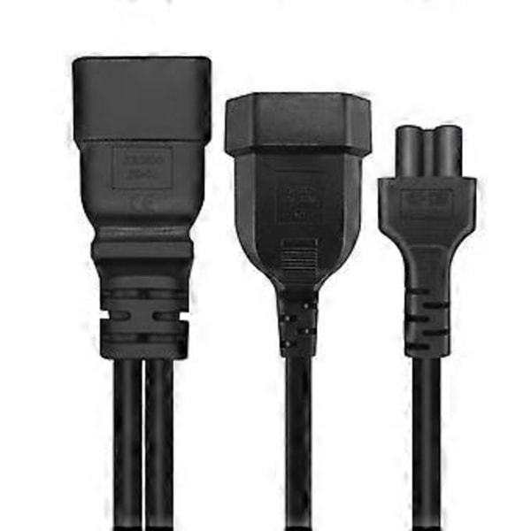IEC320-C20 Han til IEC320-C5 +EU4.0mm Hun Adapterledning Y-splitter Strømledning