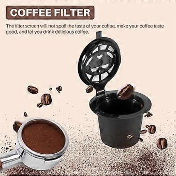 4x Gjenfyllbare Kaffekapsler Pods For Maskiner Skje