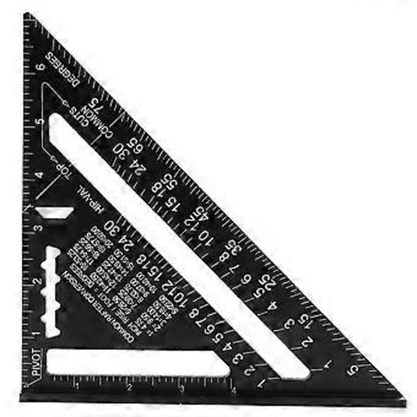 7 tums metrisk takvinkelmätare i svartoxiderad aluminiumlegering (imperial)