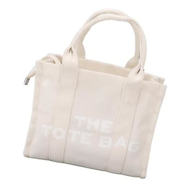 Canvas Tote Bag Vanntett Slitesterk Justerbar Stropp Casual Skulderveske Håndveske for Skole Kontor Reise Beige