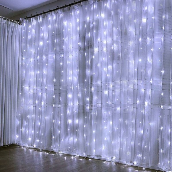 LED Curtain Light, 3m x 3m Light Net 300 LED String Light Curtain, Light Curtain for Wedding, Garden, Balcony, Outdoor/Indoor Party